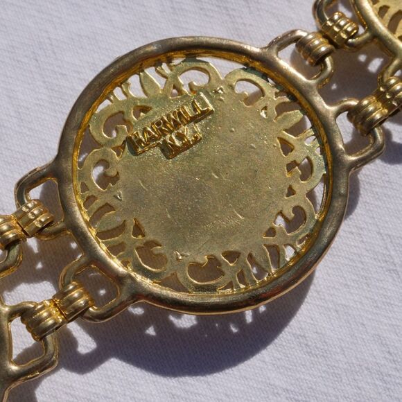 Vintage Harwill NY Faux Pearl Chain Belt - Picture 6 of 8